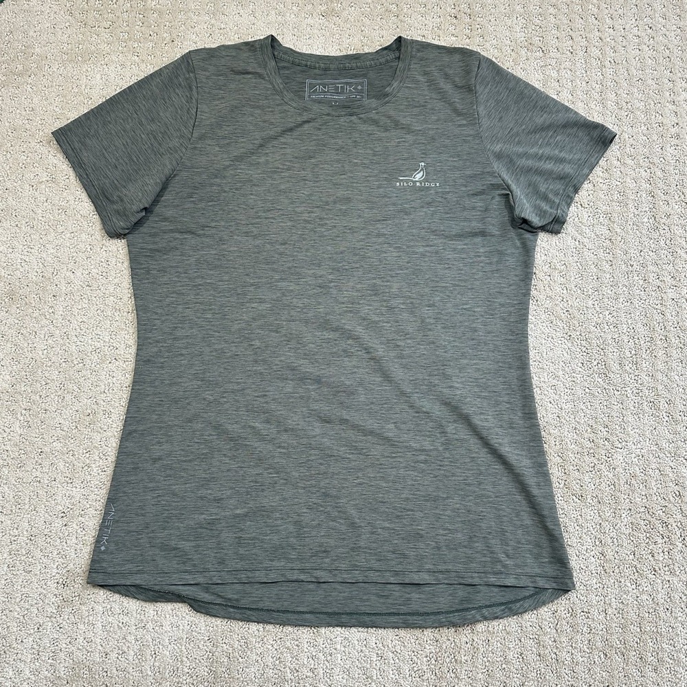 ANETIK Tech T-Shirt Women's Medium UPF 30+ Performance Tee Green Short Sleeve